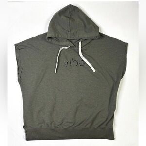 Buffalo David Bitton Vibe Sleeveless Hoodie Shirt Women’s XL Olive Green